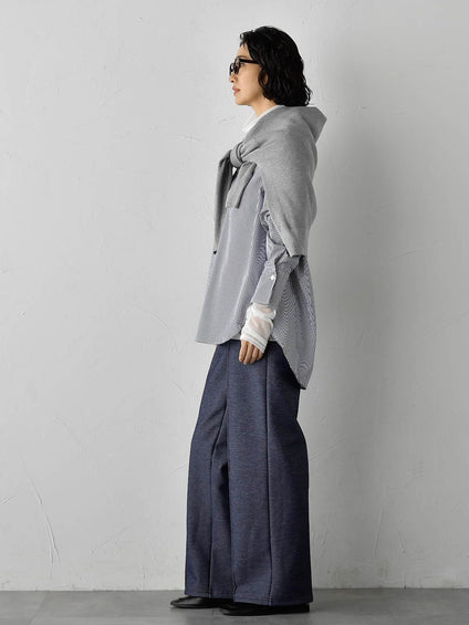 【WEB限定】”3コーデが叶う2点セット”ニット×シャツ≪手洗い可能≫