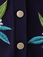 レモン刺繍ニットカーディガン