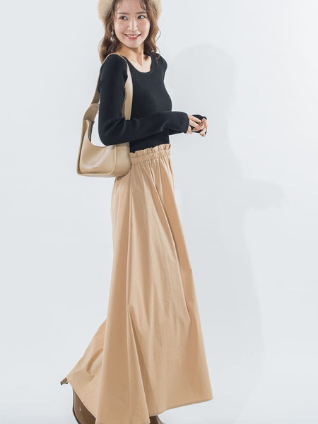 1着でコーデが決まる】ニット切替ドッキングワンピース《手洗い可能  