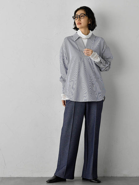 【WEB限定】”3コーデが叶う2点セット”ニット×シャツ≪手洗い可能≫