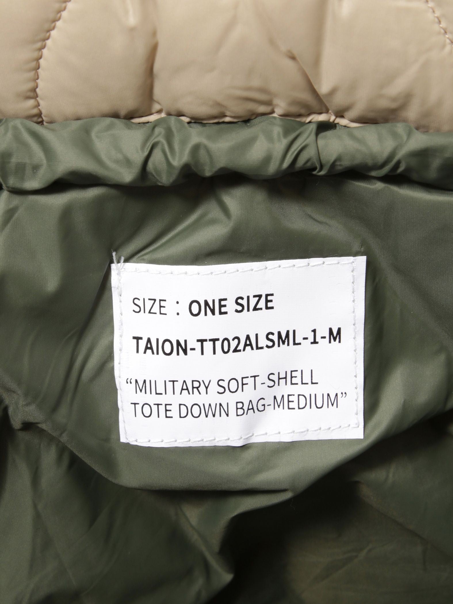 TAION　ソフトシェルダウン2WAYトートバッグ≪手洗い可能≫