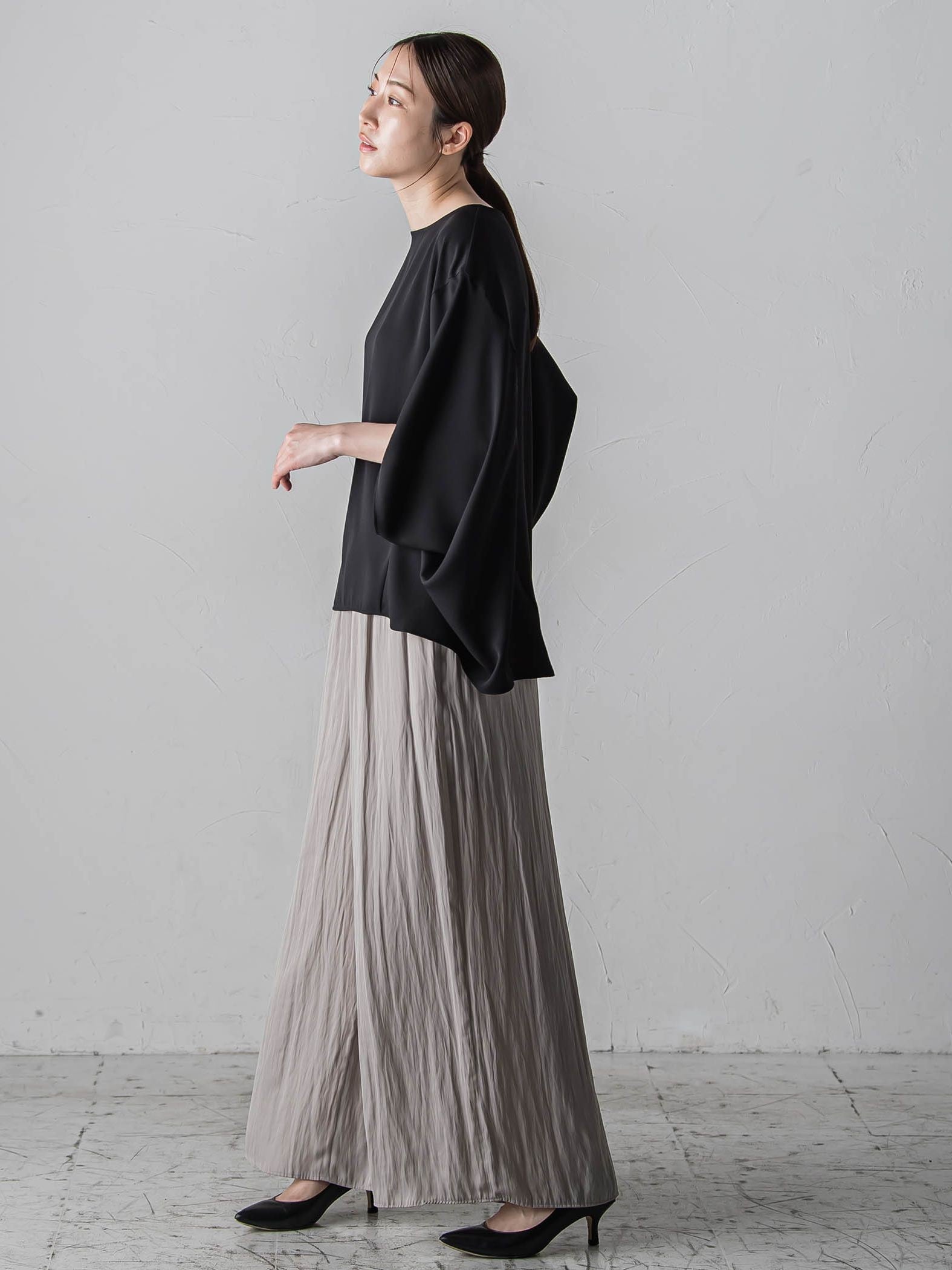 【カタログ掲載】スエードタッチサテンパンツ≪洗濯機で洗える≫