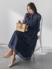 オーガンジーデニムスカート