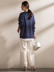 【WEB限定】ケーブル柄編みニット≪洗える≫