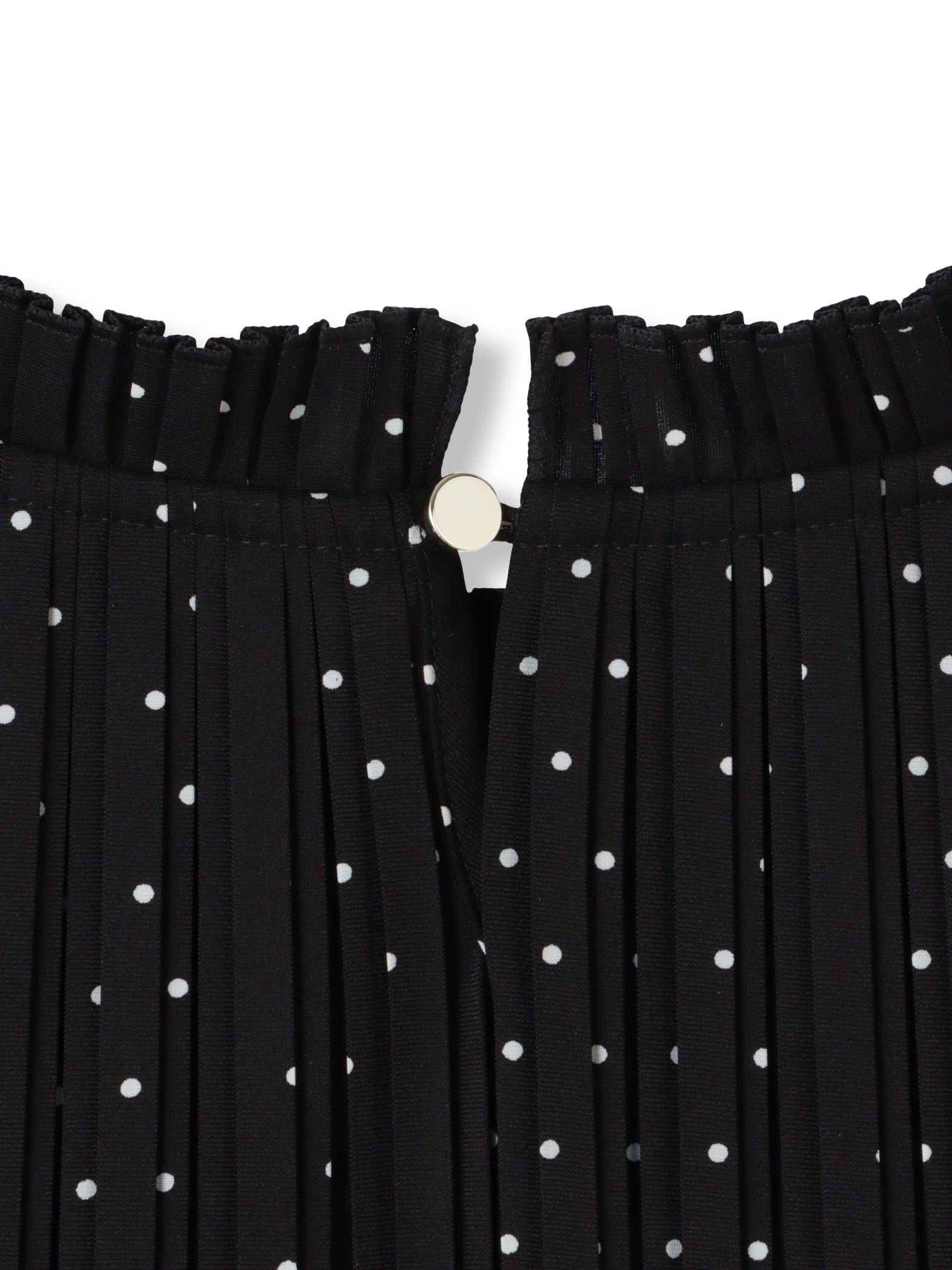 ライトデシンドットフリルネックブラウス