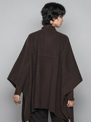 ニット両面パイルノーカラーポンチョ