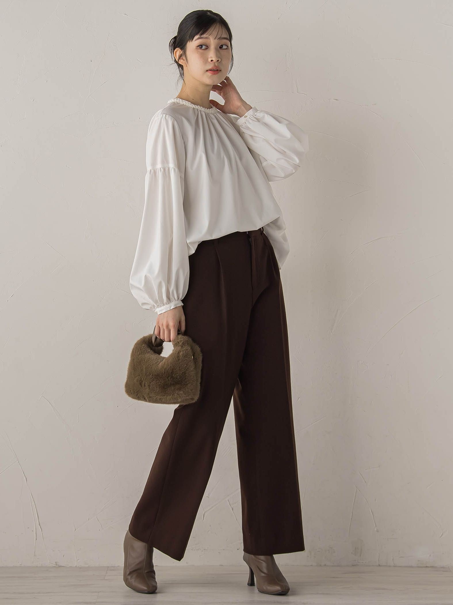 【新色追加】両面起毛ストレッチパンツ≪洗濯機で洗える≫