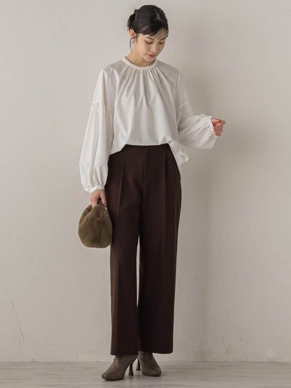 【新色追加】両面起毛ストレッチパンツ≪洗濯機で洗える≫