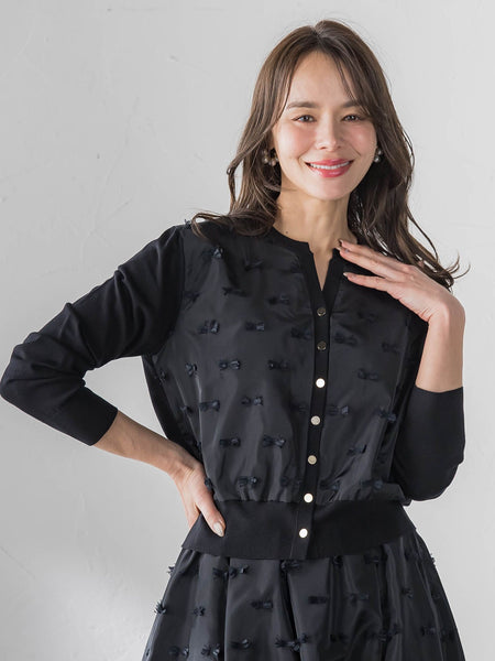 リボンジャガードカーディガン