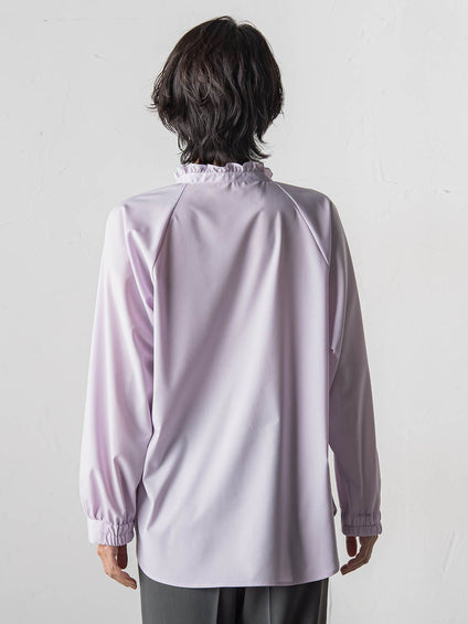 【大きいサイズ】ドレープブロードストレッチブラウス