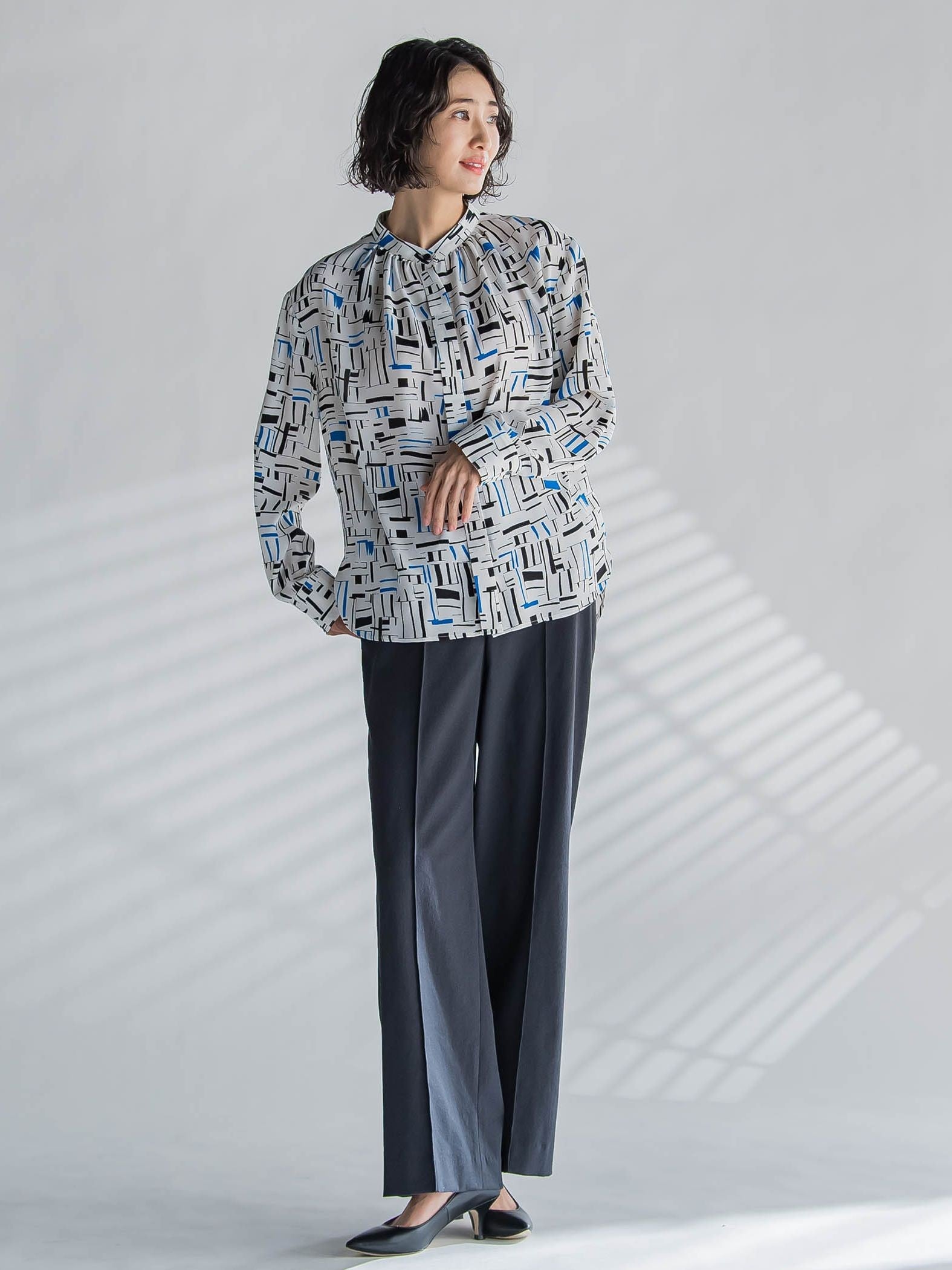 【WEB限定】シェルタリングワイドパンツ≪洗濯機で洗える≫
