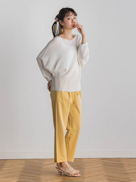 【WEB限定】サークルストレッチテーパードパンツ≪洗濯機で洗える≫