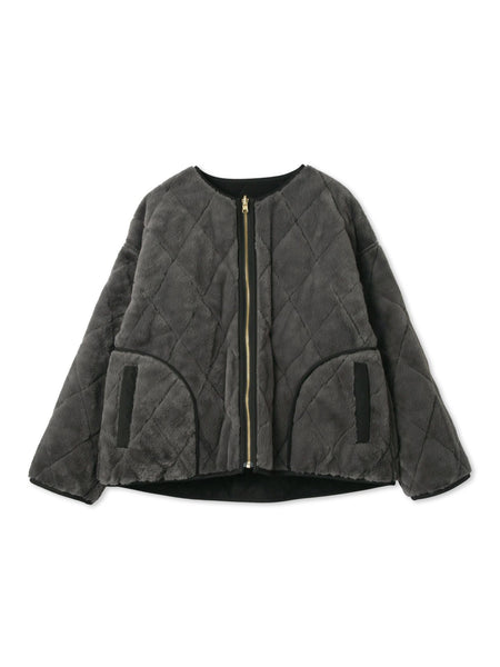 ファーキルトリバーシブルZIPブルゾン