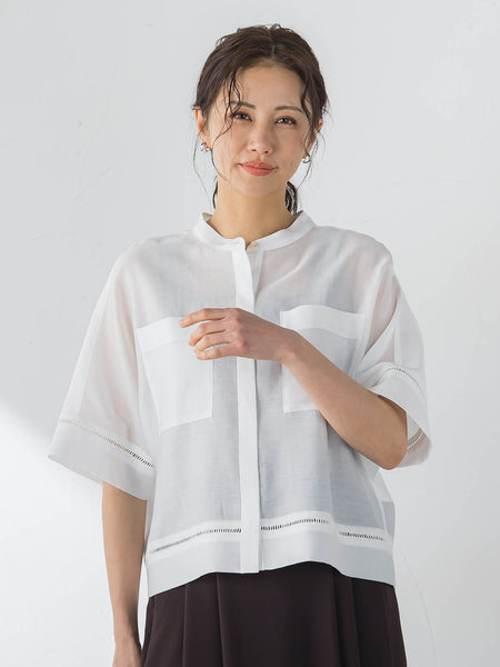 【カタログ掲載】ハシゴレースシアーブロードブラウス
