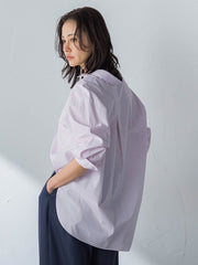 コットンポプリン2WAYストライプシャツ