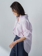 コットンポプリン2WAYストライプシャツ