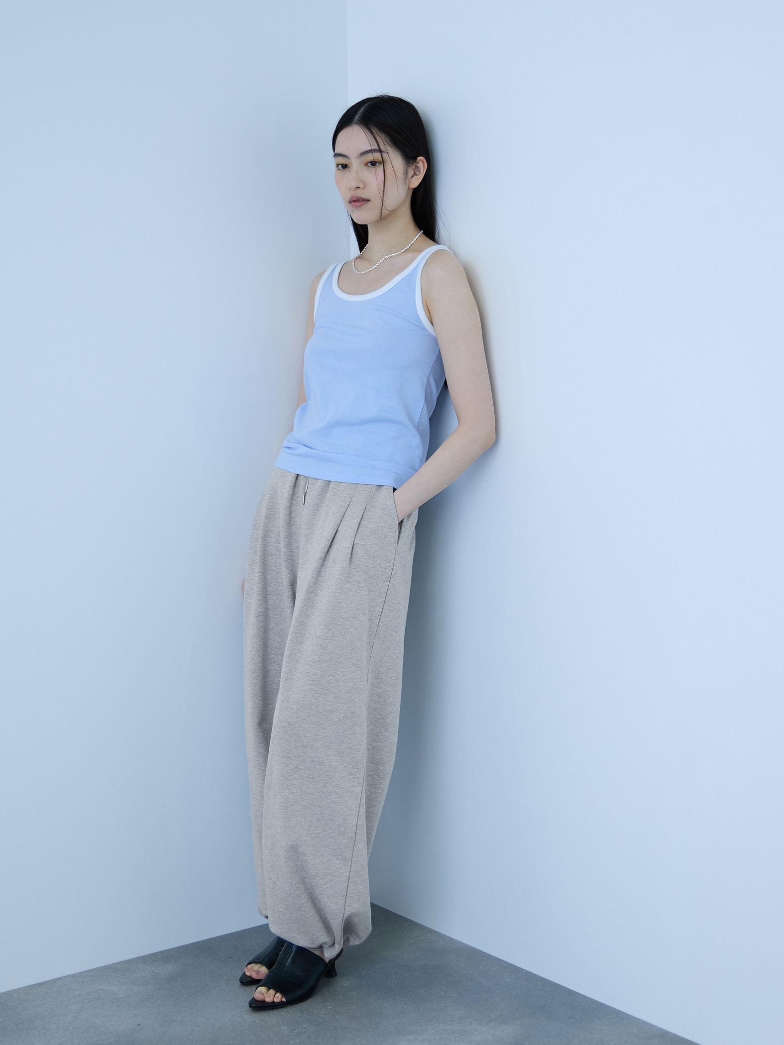 【着回し抜群】裏毛2タックパンツ