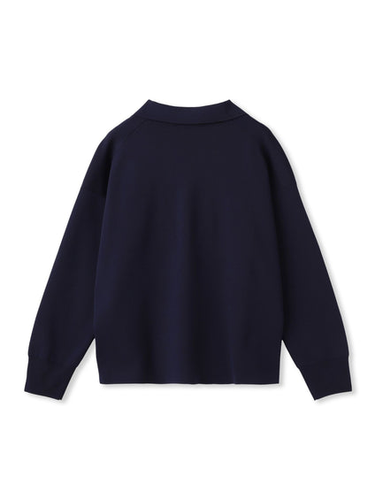 襟付きスキッパーニットプルオーバー