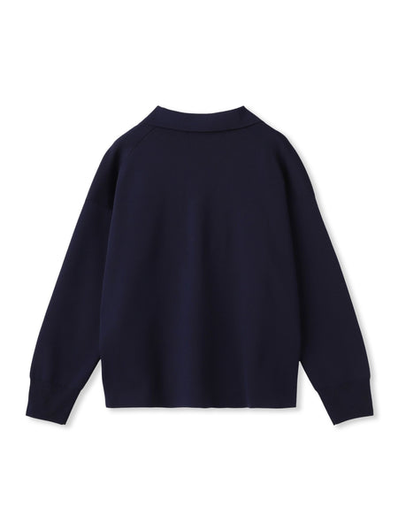 襟付きスキッパーニットプルオーバー