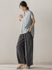 【WEB限定】異素材ドッキングブラウス