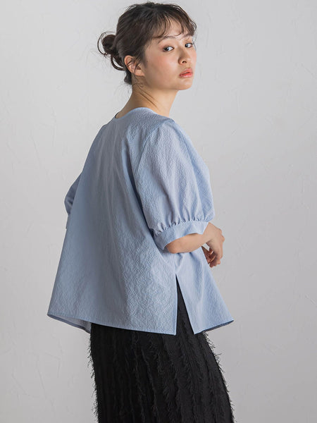 【WEB限定】カラミタンブラーリボンブラウス≪手洗い可能≫