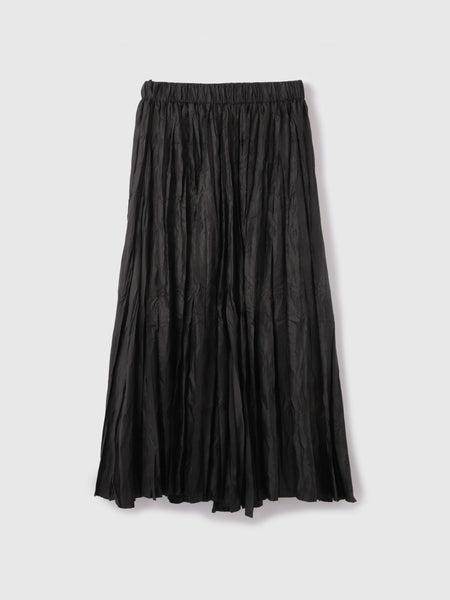 ワッシャーマットサテンプリーツスカート≪手洗い可能≫