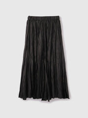 ワッシャーマットサテンプリーツスカート≪手洗い可能≫