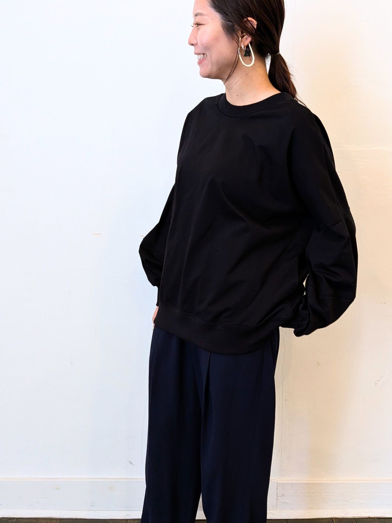 《予約販売》前後2WAY　cocoon sleeve tops 【日本製】