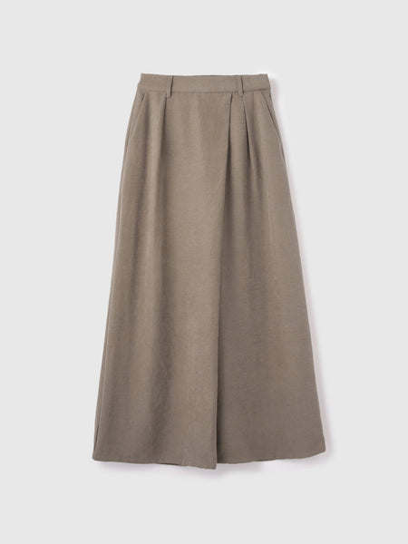 フィブリルサテンラップワイドパンツ≪洗濯機で洗える≫