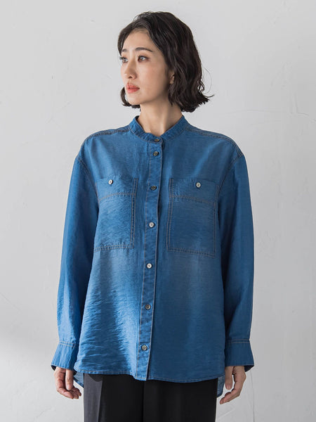 【大きいサイズ】シアーデニムシャツ