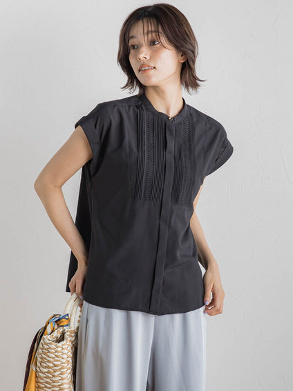 【WEB限定】コットンライクローンブラウス≪手洗い可能≫