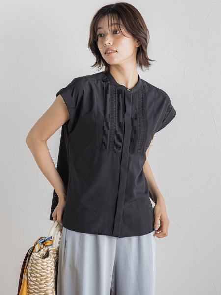 【WEB限定】コットンライクローンブラウス≪手洗い可能≫