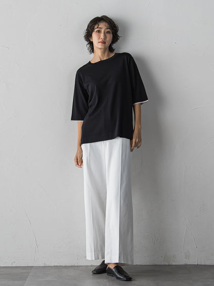 【WEB限定/+5cm丈長め】シェルタリングワイドパンツ