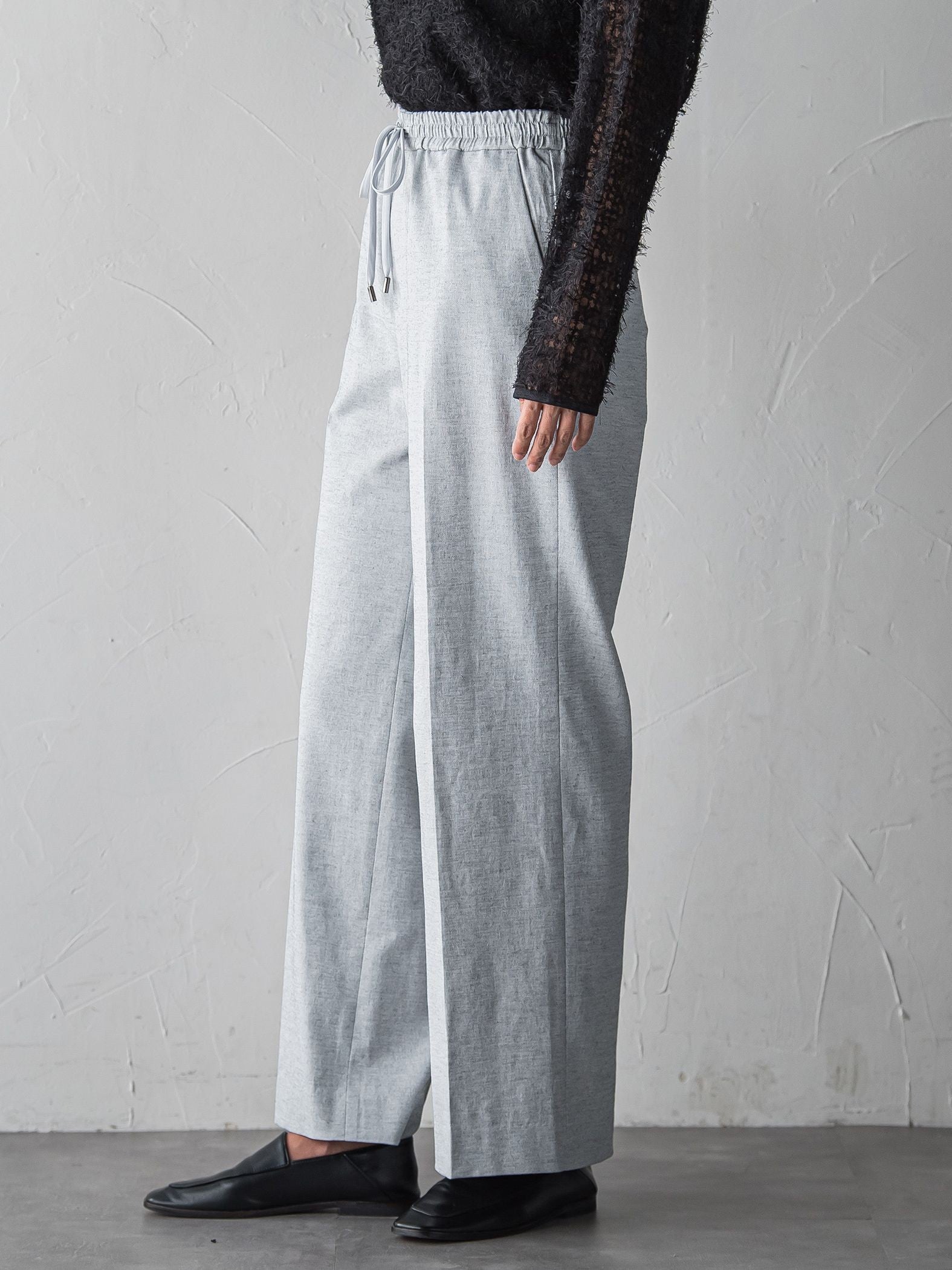 【WEB限定/+5cm丈長め】【極・名品パンツ】シェルタリングワイドパンツ