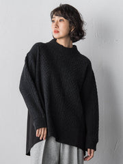 【大きいサイズ】ハミルトンケーブル切り替えニット