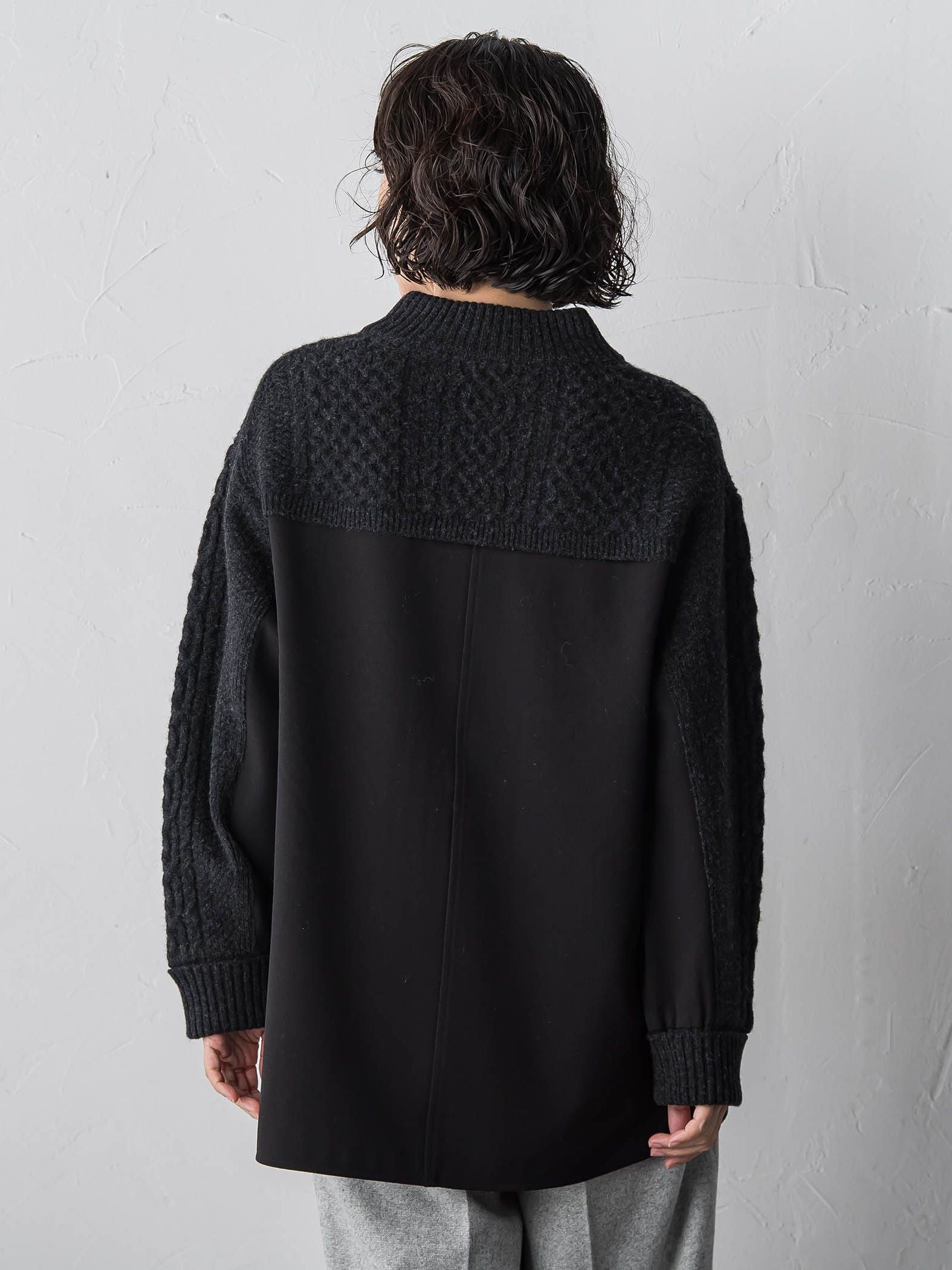 【大きいサイズ】ハミルトンケーブル切り替えニット