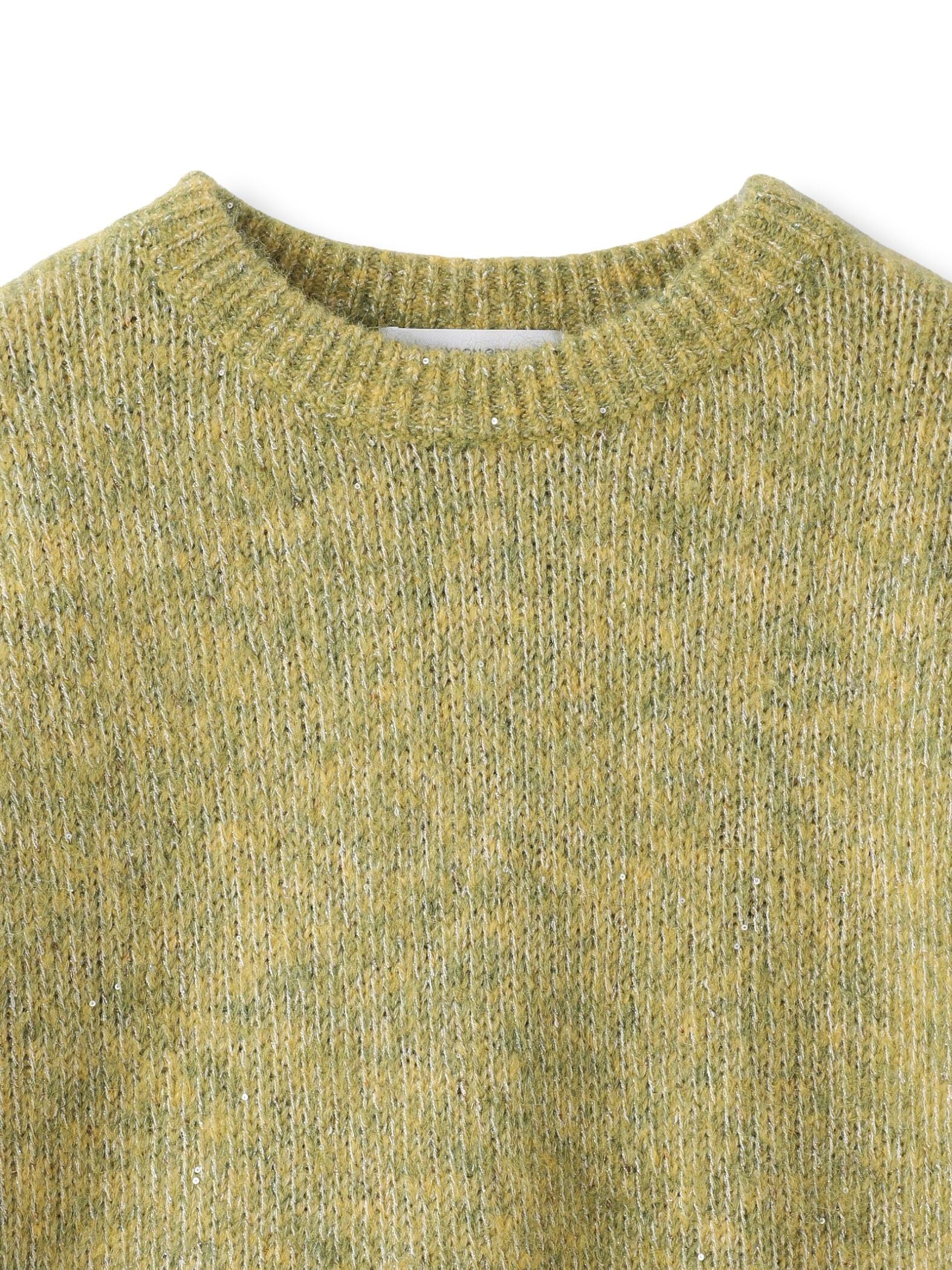 ラメスパンコールクルーネックニット≪手洗い可能≫