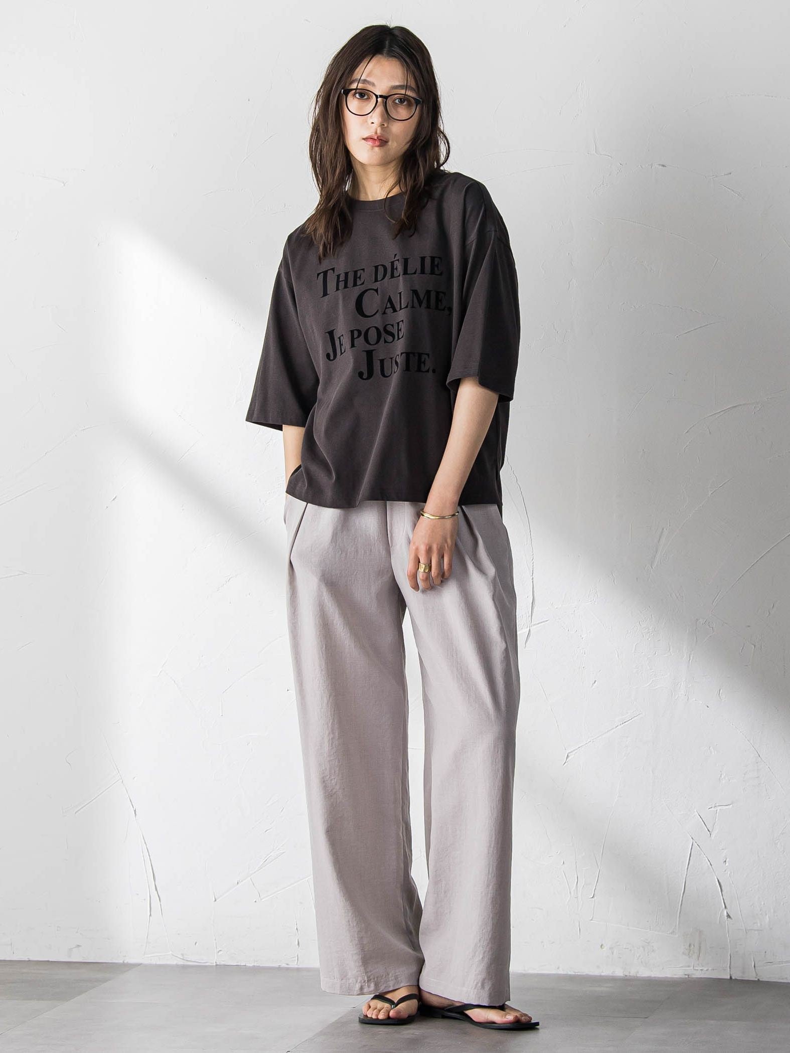 ビンテージライクメッセージルーズTシャツ
