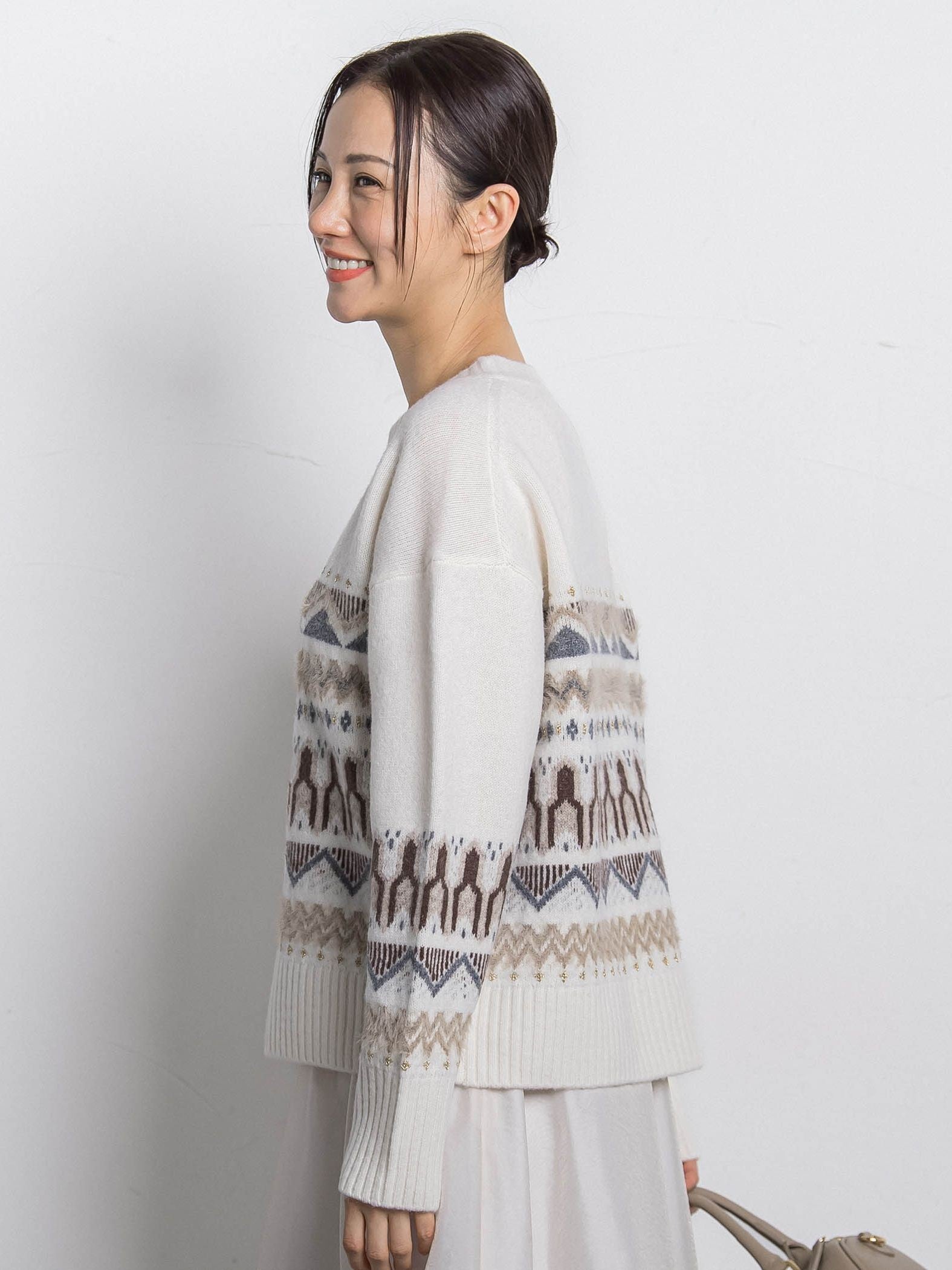 ノルディック柄ニット≪洗える≫