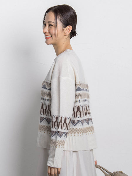 ノルディック柄ニット≪洗える≫
