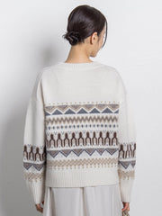 ノルディック柄ニット≪洗える≫