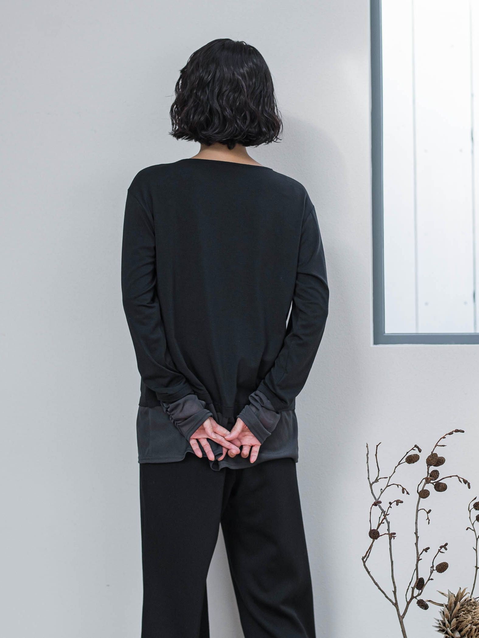 【WEB限定/大きいサイズ】”着映え万能ロンＴ”シアードッキング≪洗濯機で洗える≫