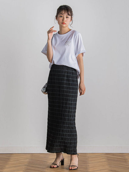 ロゴブローチ風Tシャツ≪手洗い可能≫