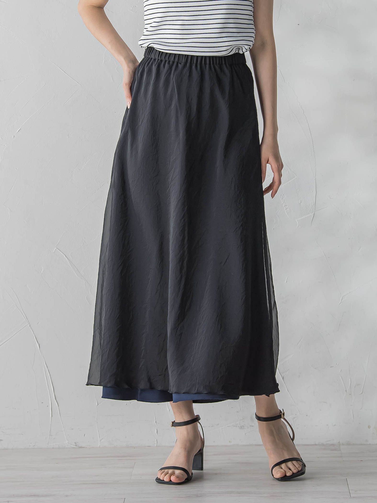 オーガンジーレイヤードスカート