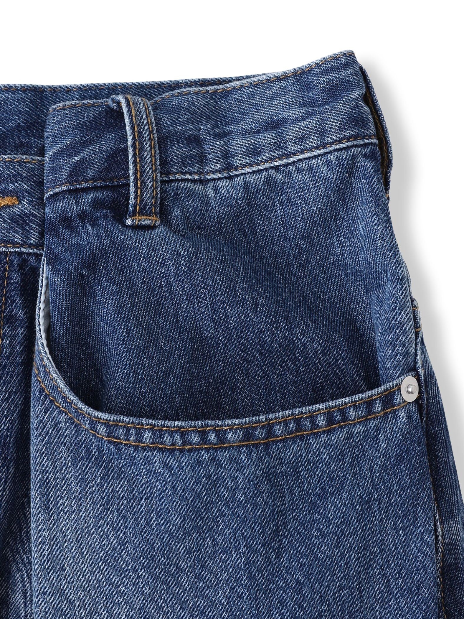 タックデニムパンツ≪洗濯機で洗える≫