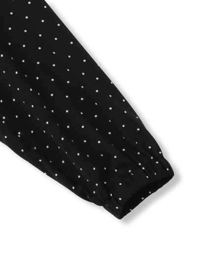 ライトデシンドットフリルネックブラウス