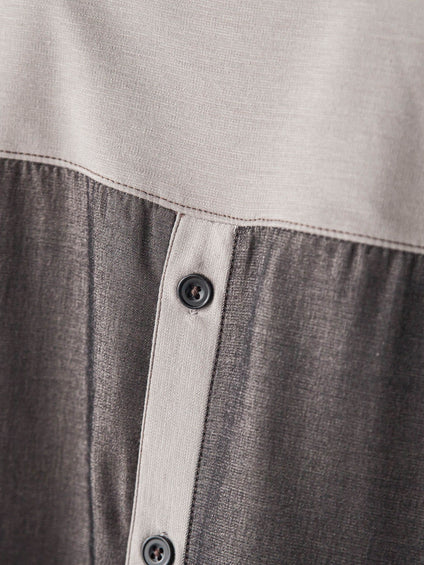 ポンチローマBACK釦ドッキングプルオーバー