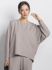 両面起毛ドロップショルダーブラウス≪洗える/セットアップ対応≫
