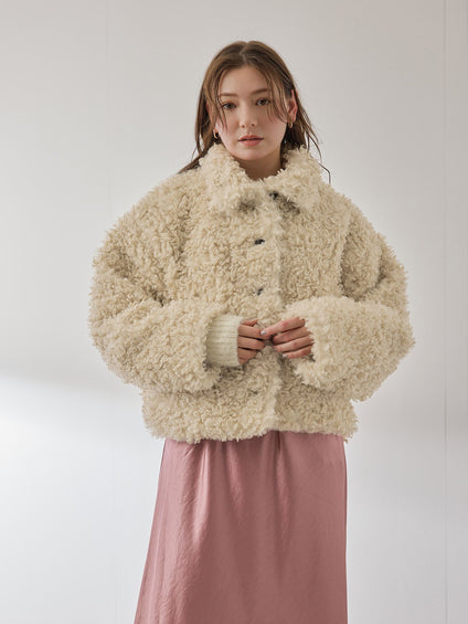 プードルフェイクファーブルゾン