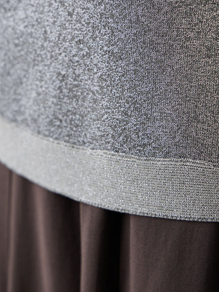 エアリーグリッターラウンドヘムニット≪手洗い可能≫